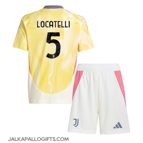 Juventus Manuel Locatelli #5 Vieras Peliasu Lasten 2024-25 Lyhythihainen (+ Lyhyet housut)